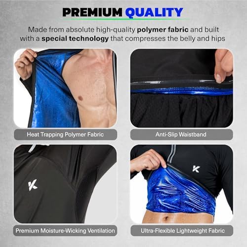 Kewlioo Pro Men's Heat Trapping Sauna Suit For Men, Sauna Long Sleeve Sauna Shirt for Gym, Workouts - Image 3