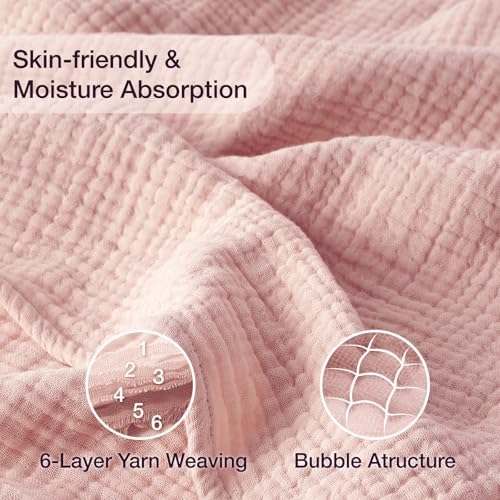 100% Cotton Muslin Blanket Twin 60" x 80", Breathable and Lightweight Cotton Twin Blankets for Couch, Soft Cooling Summer Gauze Blanket for Adults All Season, Medium Grey - Image 3