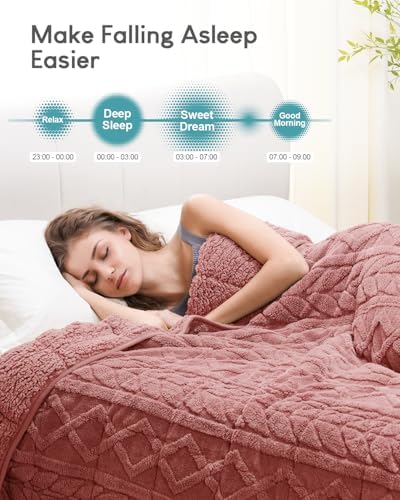 Cottonblue Jacquard Weighted Blanket for Adults Queen Size 20 lbs 60x80 in - Image 2