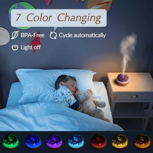 Aromatherapy Essential Oil Diffuser, 300ml Air Diffuser Humidifier with 7 LED Colors, Timer & Auto-Off for Home Bedroom Office (Purple) - Image 6