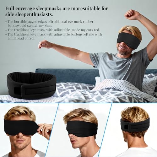 Cotton Sleep Eye Mask for Men and Women, 100% Blocking Light Sleeping Mask - Image 4