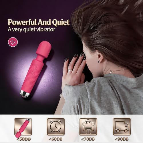 2026 Upgraded Wireless Heating Muscle Massager, 20 Vibration Modes 8 Speed Quiet Portable Full Body Relaxer for Neck Back Leg Arm (Rose red) - Image 4