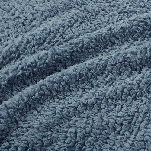 Woolrich Burlington Berber Blanket Super Soft, Cozy Lightweight Cover with Luxurious Velvet Binding, Modern Trendy All Season Bedspread Bedding-Set, Full/Queen: 90x90, Blue - Image 6