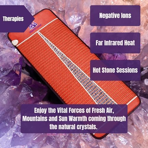 MediCrystal Infrared Heat Amethyst Mini Mat - 32" L x 20" W - Natural Crystals - Adjustable FIR Heating 86°-158°F (30°-70°C) - Deep Warming Hot Stone Pad for Back Health - Original Manufacturer - Image 5