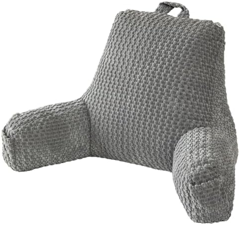 Sit Up Pillow for Reading Nook,Backrest for Teens,Gray Corduroy,M by Wervity