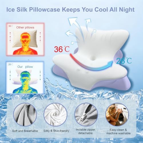 Cervical Neck Pillow for Pain Relief, Ergonomic Reading Pillow for Bed - Image 3