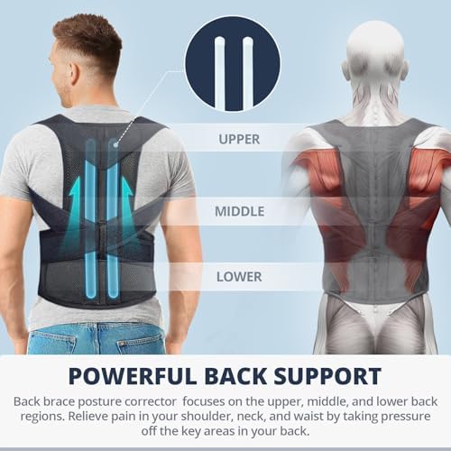Fitsupport Back Brace Posture Corrector for Women and Men Back Lumbar Support Shoulder Posture Support for Improve Posture Provide and Back Pain Relief Large(Pack of 1) - Image 2