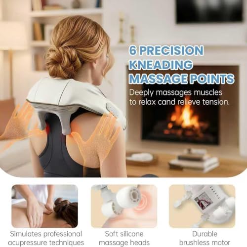 Wireless Neck and Shoulder Massager with Heat-6D Shiatsu Deep Tissue - Image 2