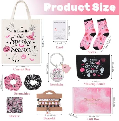 10Pc Pink Halloween Gifts for Women Spooky Season Tote Bag Gothic Basket - Image 4