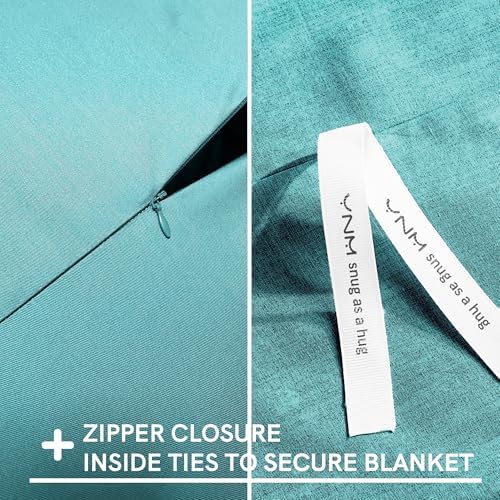 YnM Exclusive Cooling Duvet Cover for Weighted Blankets with 16 Strings (Sea Grass, 48"x72") - Image 3