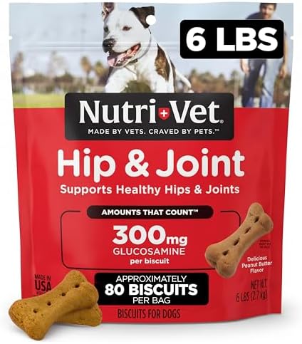 Nutri-Vet Hip & Joint Dog Biscuits, Dog Treats, 300mg Glucosamine, 6 lb Bag by Nutri-Vet