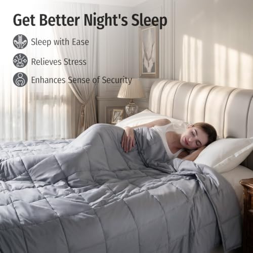 Wemore Cooling Weighted Blanket for Adults 15 lbs Twin Size 48"x72" Grey - Image 3