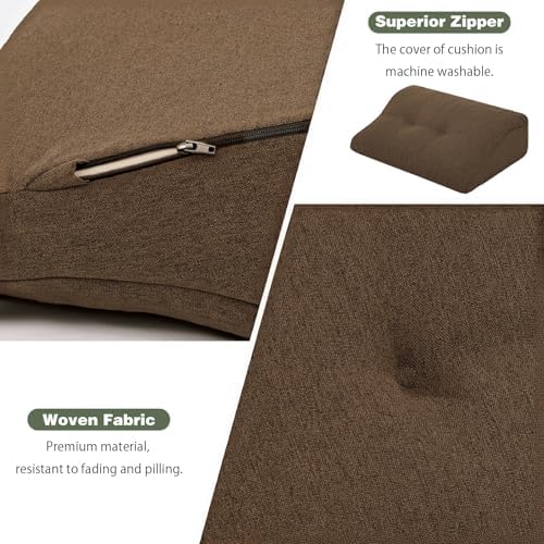 baibu Patented Dual-Layer Memory Foam Lumbar Pillow for Recliner, Brown - Image 6
