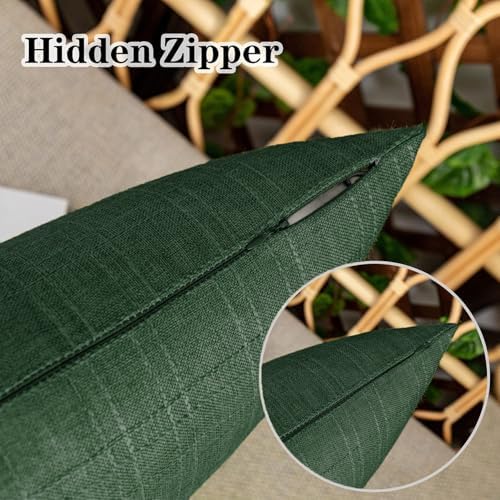 Kevin Textile Outdoor Waterproof 18”x18” Pillow Covers 2 Pack, Army Green - Image 3