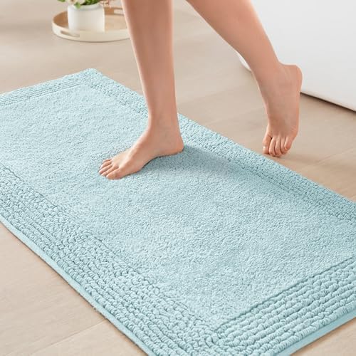 Madison Park Splendor Reversible 100% Cotton Bath Rug, 24 x 44, Blue by MADISONPARK
