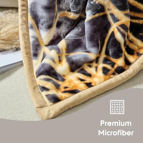 Nestl Korean Mink Blanket Queen Size - 9 Lbs Velvet Fleece Korean Blanket - 2 Ply Warm & Thick Winter Blanket - Wrinkle & Fade Resistant - 79 x 94 Inches (Tiger) - Image 2
