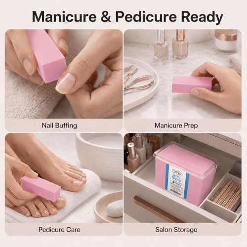 ForPro 15 Pack Pink Buffing Block, 100/180 Grit, 3.75" x 1" x 1" Buffer - Image 3