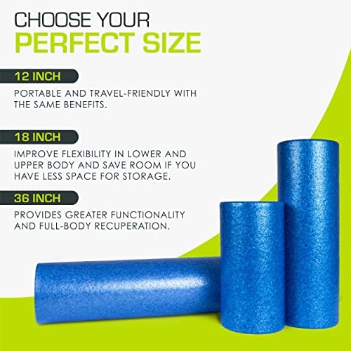 ProsourceFit High Density Foam Rollers 36 - inches long,Firm Full Body Athletic Massage Tool for Back Stretching, Yoga, Pilates, Post Workout Muscle Recuperation, Blue - Image 4