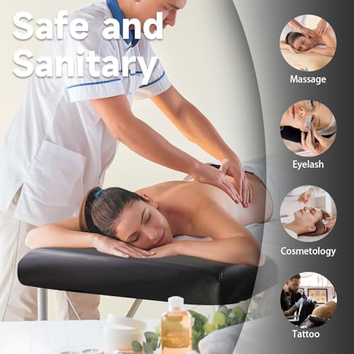 PU Leather Massage Table Cover Protector Wipeable Massage Bed Cover Made of 4-Ways Elastic 100% Waterproof Material, Machine Washable, Fit Rectangular Tables 28-32" Wide (Black, 1Pcs) - Image 7