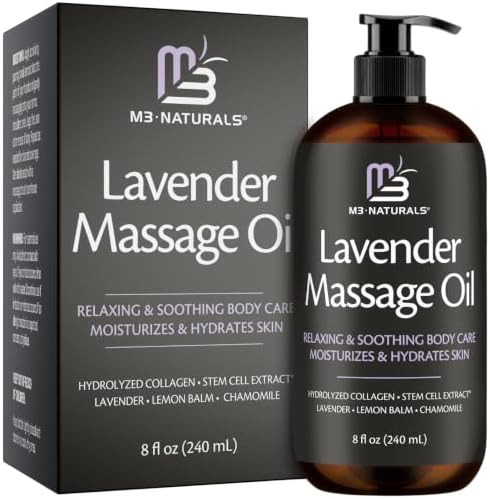 Lavender Sensual Massage Oil with Collagen and Stem Cells, 8 fl oz by M3 - Image 4