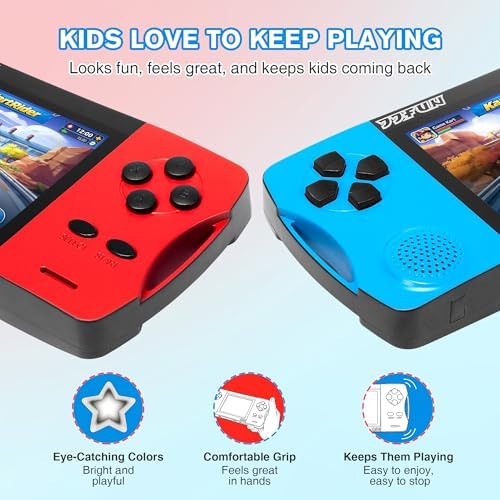 Handheld Games for Kids with Built-in 200+ Classic Retro Games, 3.5" IPS Screen Portable & Rechargeable Arcade Gaming Player,Travel Toys Birthday Gift for Boys Girls - Image 5