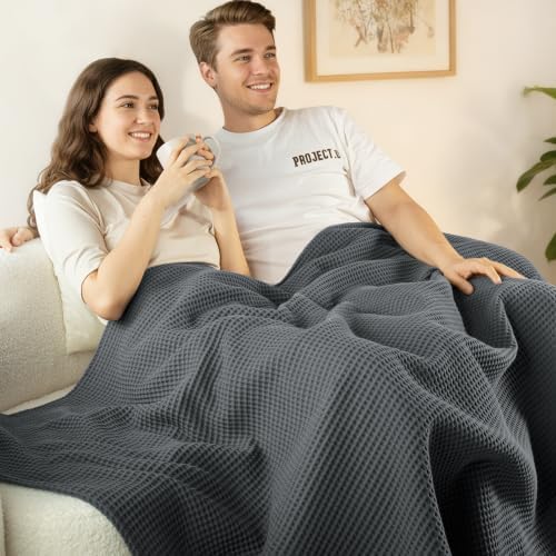 Exclusivo Mezcla 100% Cotton Breathable Waffle Blanket Queen Size, 90"x90" - Image 3