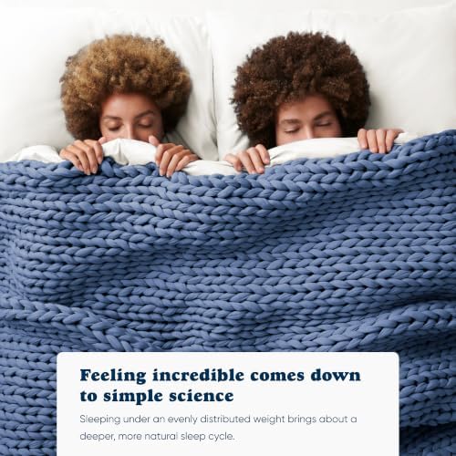 Bearaby Cotton Hand-Knit Weighted Blankets for Adults - Chunky Knit Blanket - Image 3