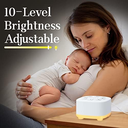 Meditation White Noise Sound Machine 30 Soothing Sounds with 32 Volume Control 12 Night Light 5 Timers Portable Sleep Machine for Travel Powered by AC or USB Sleep Therapy for Baby Kids Adults (White) - Image 4
