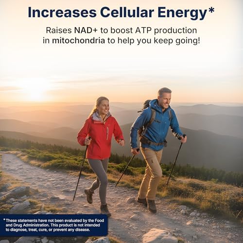 NMN Supplement 1000 mg Pure Nicotinamide Mononucleotide - NAD Precursor for Energy, Cellular Renewal & Longevity Support - Mitochondrial Support 120 Capsules - Vegan, Non GMO, Gluten Free - Image 4