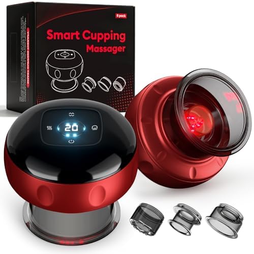 8 Pack Cupping Set,Smart Cupping Massager,Cupping Set with 2 Modes for Targeted Muscle Soreness,Tighter Skin,Cupping Kit with 20 Levels Suction and Heat by Cakoutanb