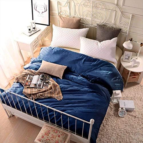 YEMYHOM 100% Cotton Weighted Blanket Cover 60"x80", Soft Removable Duvet Cover for Heavy Blanket, Machine Washable（Navy Blue） - Image 3