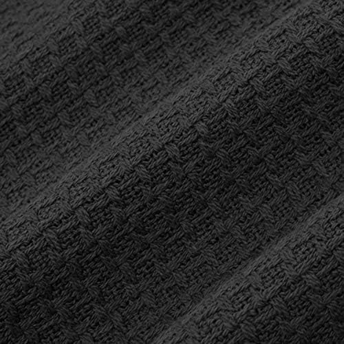 100% Fine Cotton Blanket Luxurious Weave Stylish Design Soft and Comfortable All Season Warmth, King, Black (Pack of 6) - Image 3