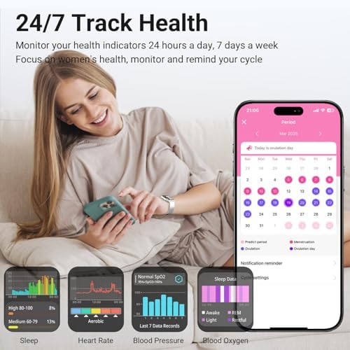 Smart Watches for Women - 1.83'' HD 2026 Fitness Tracker with Answer and Make Calls with Heart Rate Sleep SpO2 Monitor 120+ Sport Modes IP68 Waterproof and Compatible iPhone and Android (Silver) - Image 4