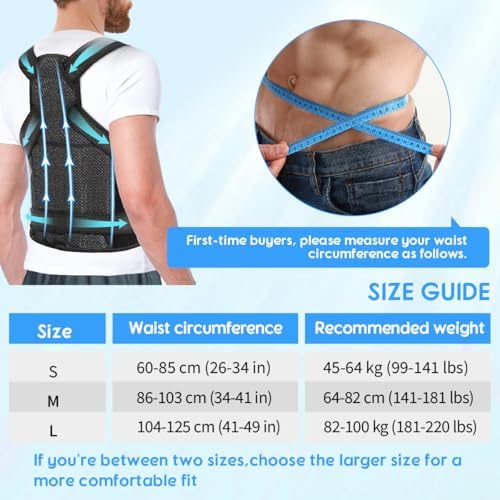 Posture Corrector for Women and Men, Adjustable Full Back Brace - Image 4