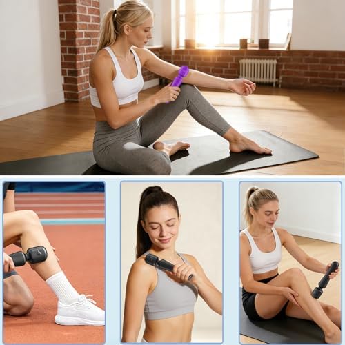 Amoreaux Handheld Massager for Back Muscle Relief – Ergonomic, 21 Modes & 5 Speeds, Ultra-Quiet ≤40dB for Office/Travel, IP65 Waterproof, 90-Min Battery USB-C– Back, Neck, Shoulder, Arm, Foot (Purple) - Image 6