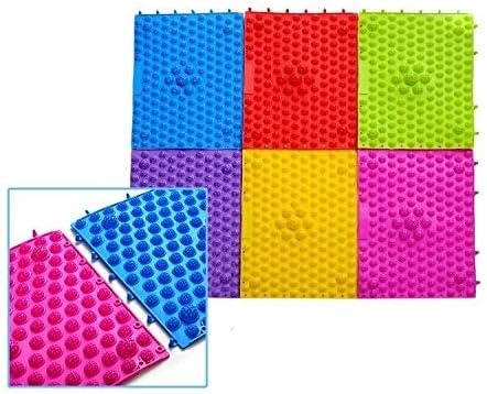 Foot Massage Mat Acupressure Mat Foot Reflexology Walking Toe Plate Massage Pad Bathroom Mat Yoga Mat Anti-Slip Mat Outdoor Game 2 PCS (Yellow) - Image 5