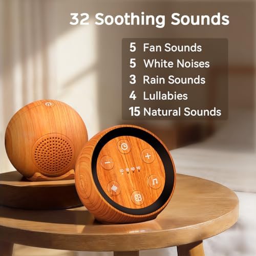 Portable Sound Machine White Noise Machine for Baby Kids Adults Sleeping with 32 Soothing Sounds 32 Volume Levels Brown Noise Machine with 4 Timer Memory Funtion for Travel Office Privacy - Image 2
