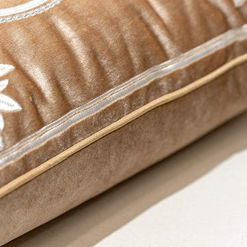 Avigers Lumbar Pillow Cover 12 x 20 Inch, Beige, Velvet, Hidden Zipper - Image 5