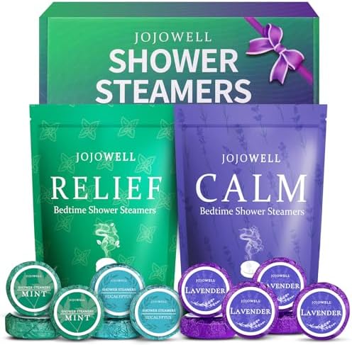 Shower Steamers Aromatherapy -12 Pack Birthday Gifts for Women Men, Shower Bombs with Essential Oils, Eucalyptus for Shower, Nasal Relief, Self Care Home Spa Chrismtas Gifts for Women Men Mom by JOJOWELL