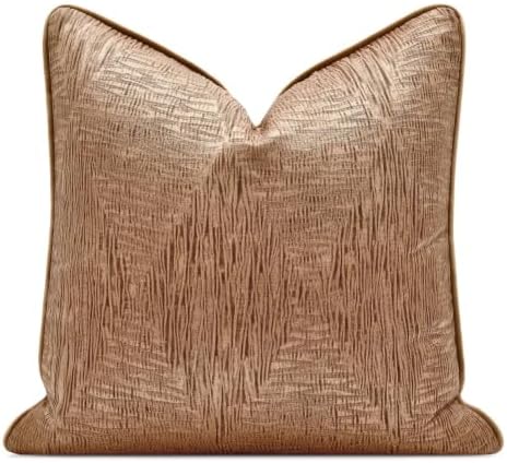 Designer Brown Abstract Texture Throw Pillow Cover, Luxury Pillow Cover for Modern & Classic Home Decor, 18x18 Inch (Single Pack) by AIBUHOME