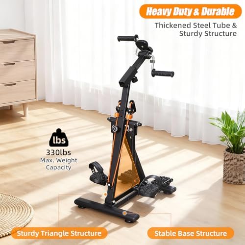 Arm and Leg Pedal Exerciser for Seniors - Seated Pedal Exerciser with Leg Swing Exercise, Arm Rope Pull Exercise&Foot Massage, Stroke Recovery Pedal Exercise Equipment for Elderly, with Digital Display - Image 6