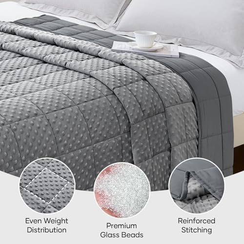 Cottonblue Weighted Blanket 20lbs for Adults Queen Size, 60 x 80in Grey - Image 4