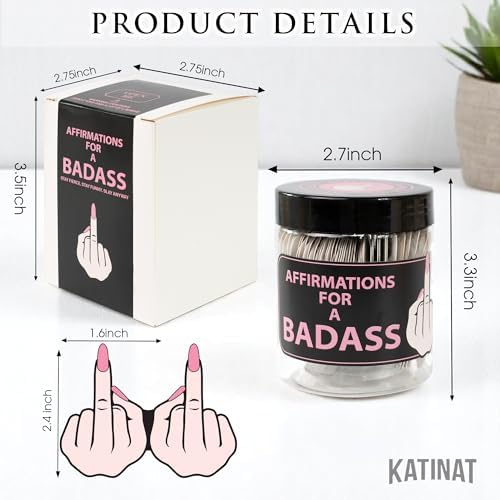 Badass Affirmation Jar - 60 Daily Badass Affirmation Cards, Middle Finger Gifts for Women Mothers Day Gifts for Mom Daughter Inspirational and Relaxation Gift for Her, Boss Lady, Besties, Friend - Image 2
