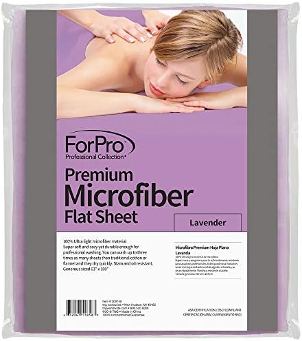 ForPro Premium Microfiber Massage Flat Sheet, 100"L x 63"W, Lavender by ForProProfessionalCollection