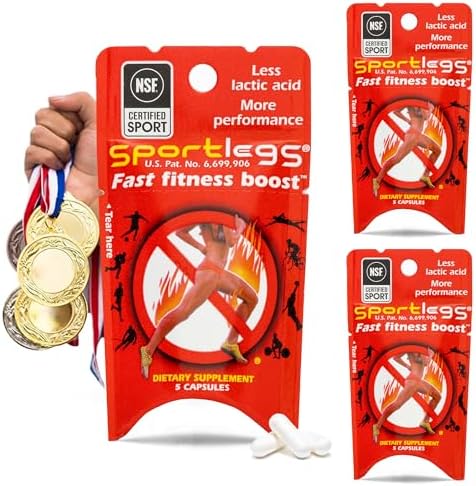 SPORTLEGS Lactate Fuel Pre-Workout Training Aid, 5 Count (Pack of 3) by Sportlegs