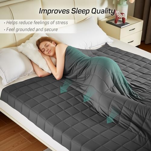 Weighted Blanket for Adults 15lbs, Queen Size Heavy Blanket for 125-180lbs, Weighted Throw Blanket with Premium Glass Beads, Soft Thick Blanket for Adult All-Season, 60 x 80 inches, Dark Grey - Image 2