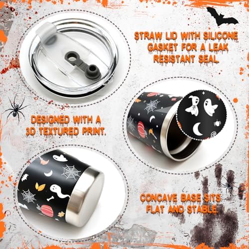 Halloween Gifts for Girls Women Adults, 6 Pieces Halloween Pumpkin Spooky Basket Gift with 20 Oz Tumbler, Socks, Bracelet, Keychain, Greeting Cards, Cute Pumpkin Gift for Her, Sister, Friends, Girls - Image 4