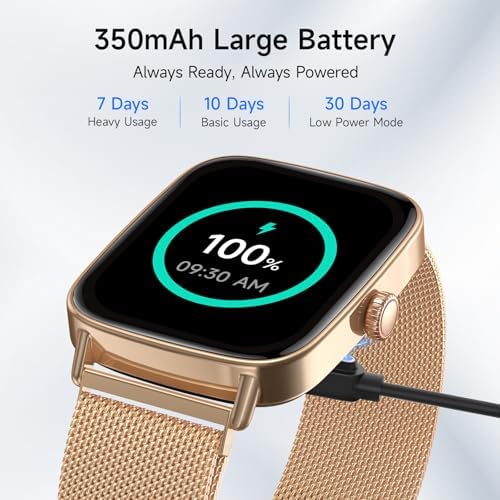 Smart Watch for Men Women, 1.85" HD Smartwatch Compatible iPhone/Samsung/Android (Answer/Make Calls), 100+ Sport Modes Fitness Tracker with Heart Rate/Sleep/SpO2 Monitor, IP68 Waterproof, Metal Band - Image 7