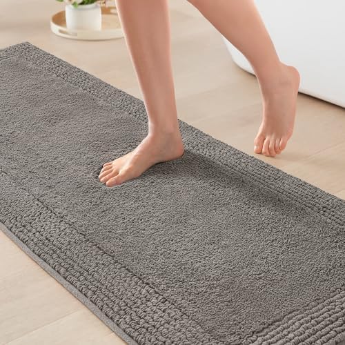 Madison Park Splendor Reversible 100% Cotton Bath Runner 24 x 72, Charcoal by MADISONPARK