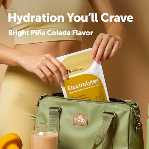 Micro Ingredients Electrolytes Powder, 1 lb | 47 Servings | Sugar Free Workout Hydration | Potassium, Sodium, L-Glutamine, Beta-Alanine, & More | Natural Coconut Water | Pineapple Piña Colada Flavor - Image 4